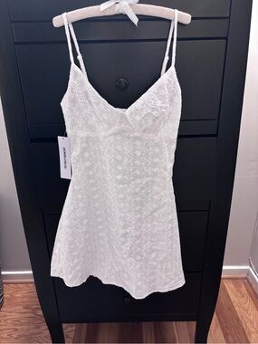 knee length dresses for ladies Mariza Mini Dress in Pointelle Ivory main image 0